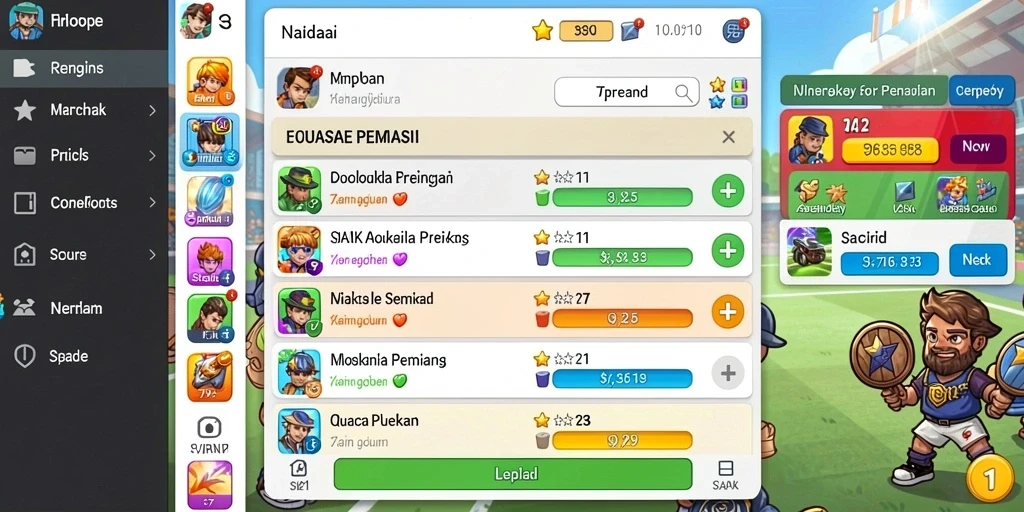 Berbagai karakter yang dapat kamu pilih dan mainkan.